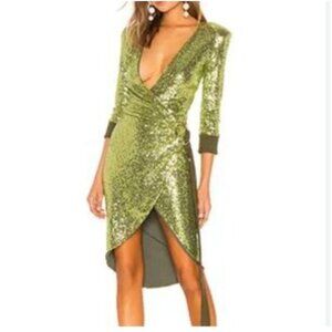 Zhivago When The Sun Went Down Dress Green Sequin Dress- Size XS